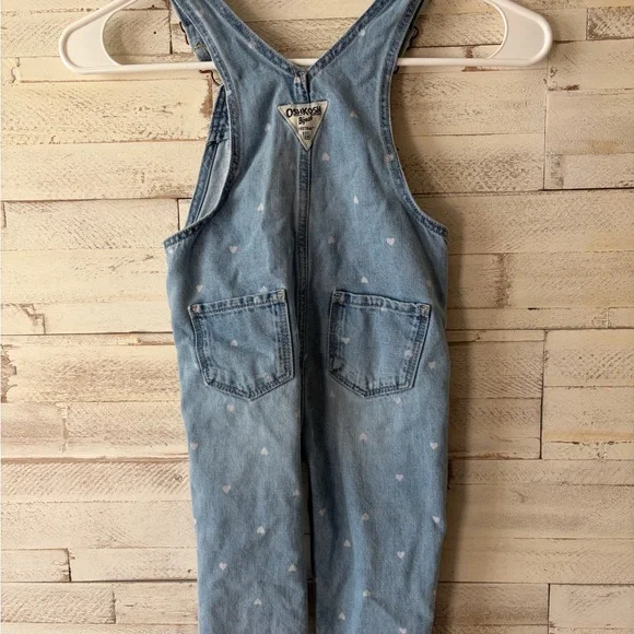 OshKosh B'gosh Denim Overalls with Heart Pocket girls size 18m baby toddler - Picture 2 of 2